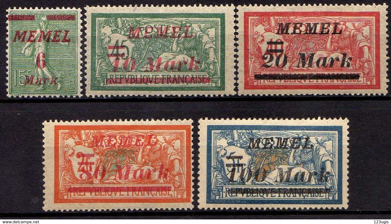 Memel (Klaipeda) 1922 Mi 111; 113-114; 117-118 * [260819VII] - Memelgebiet 1923