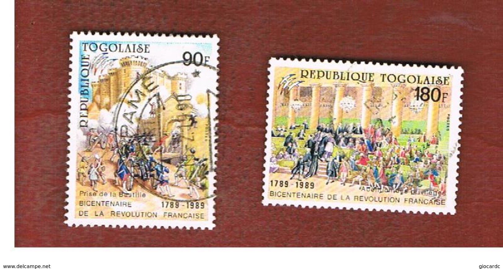 TOGO  - SG 2052.2054  -   1989 FRENCH REVOLUTION BICENTENARY   - USED ° - Togo (1960-...)