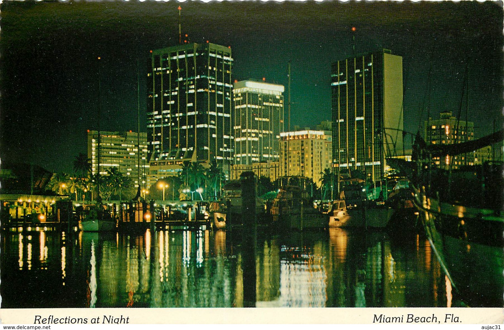 Etats-Unis - Florida - Miami Beach - Reflections At Night - Semi Moderne Grand Format - état - Miami Beach