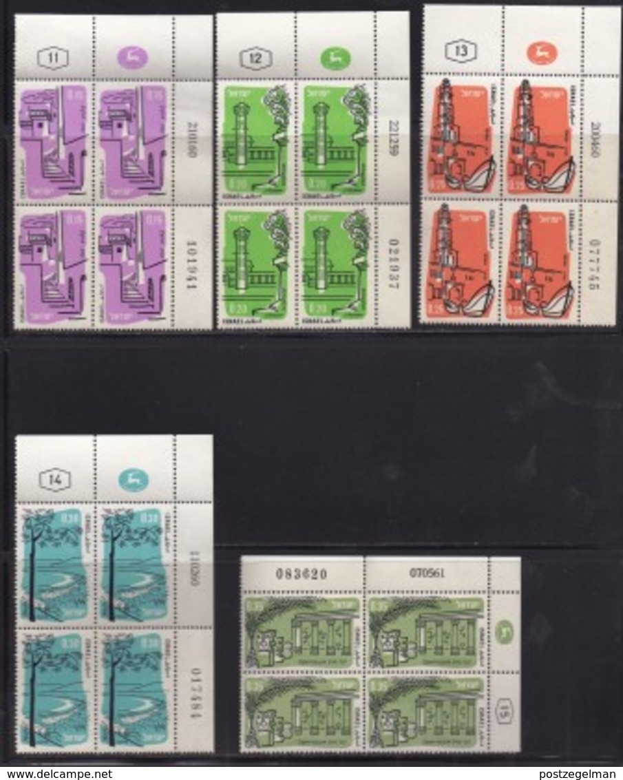 ISRAEL, 1960, Cylinder Blocks Without Tabs Of Mint Stamps, Airmail (incl Eilat), SG183-185a,X1022 - Blokken & Velletjes