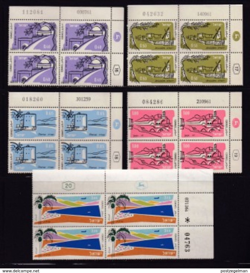 ISRAEL, 1960, Cylinder Blocks Without Tabs Of Mint Stamps, Airmail (incl Eilat), SG183-185a,X1022 - Blokken & Velletjes