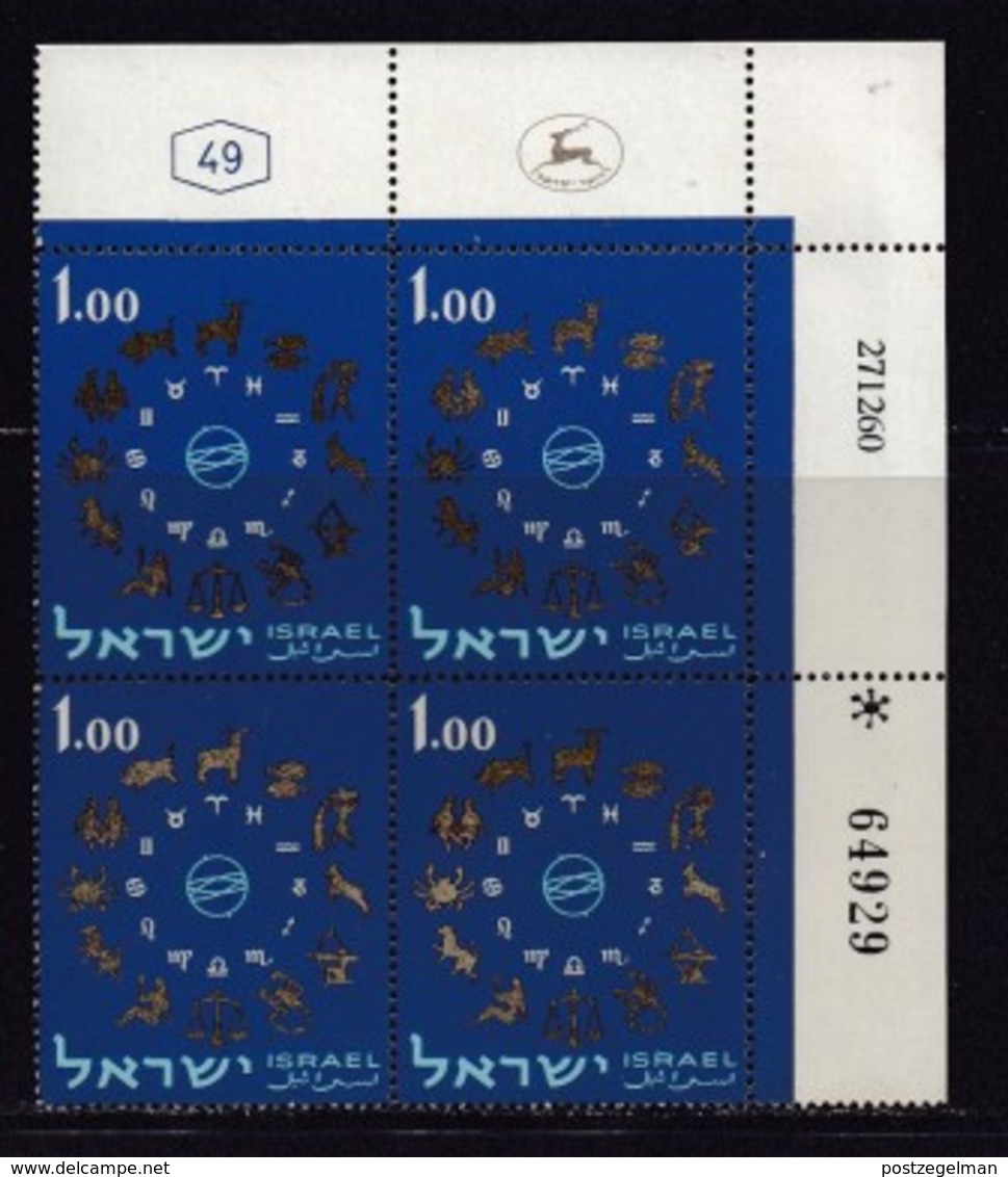 ISRAEL, 1961, Cylinder Blocks Without Tabs Of Mint Stamps, Zodiac Stamps, SG198-210, X1025 - Blokken & Velletjes