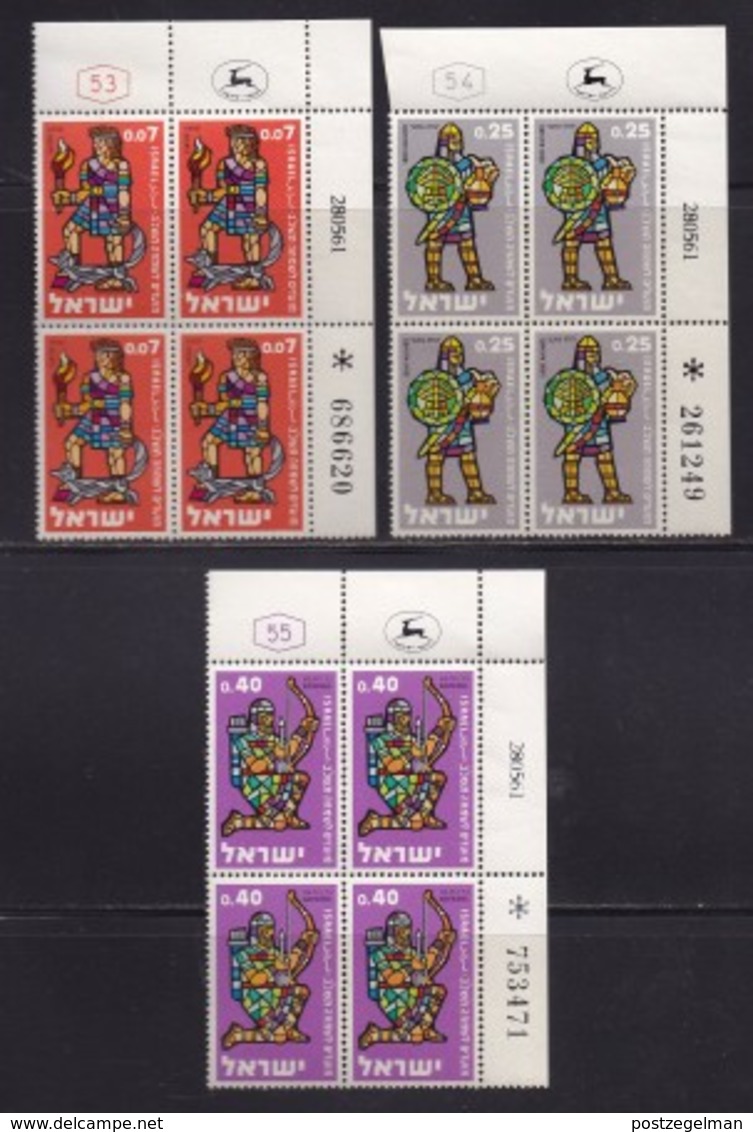 ISRAEL, 1961, Cylinder Blocks Without Tabs Of Mint Stamps, New Year - Heroes, SG216-218, X1026 - Blokken & Velletjes