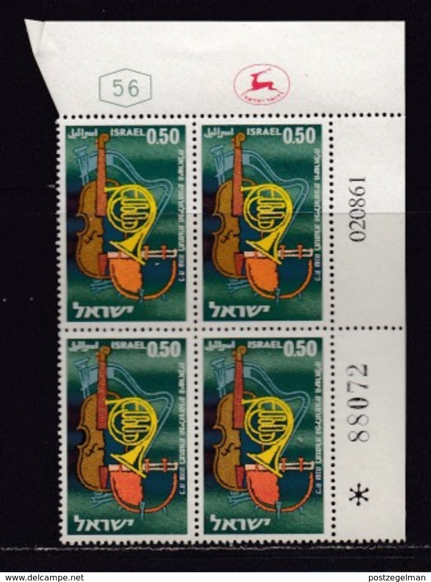 ISRAEL, 1961, Cylinder Blocks Without Tabs Of Mint Stamps, Orchestras, SG222, X1027 - Blokken & Velletjes