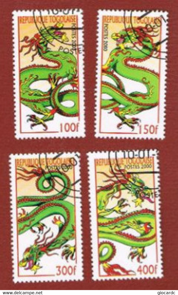 TOGO  -   MI 2984.2988  -   2000  DRAGON YEAR       - USED ° - Togo (1960-...)