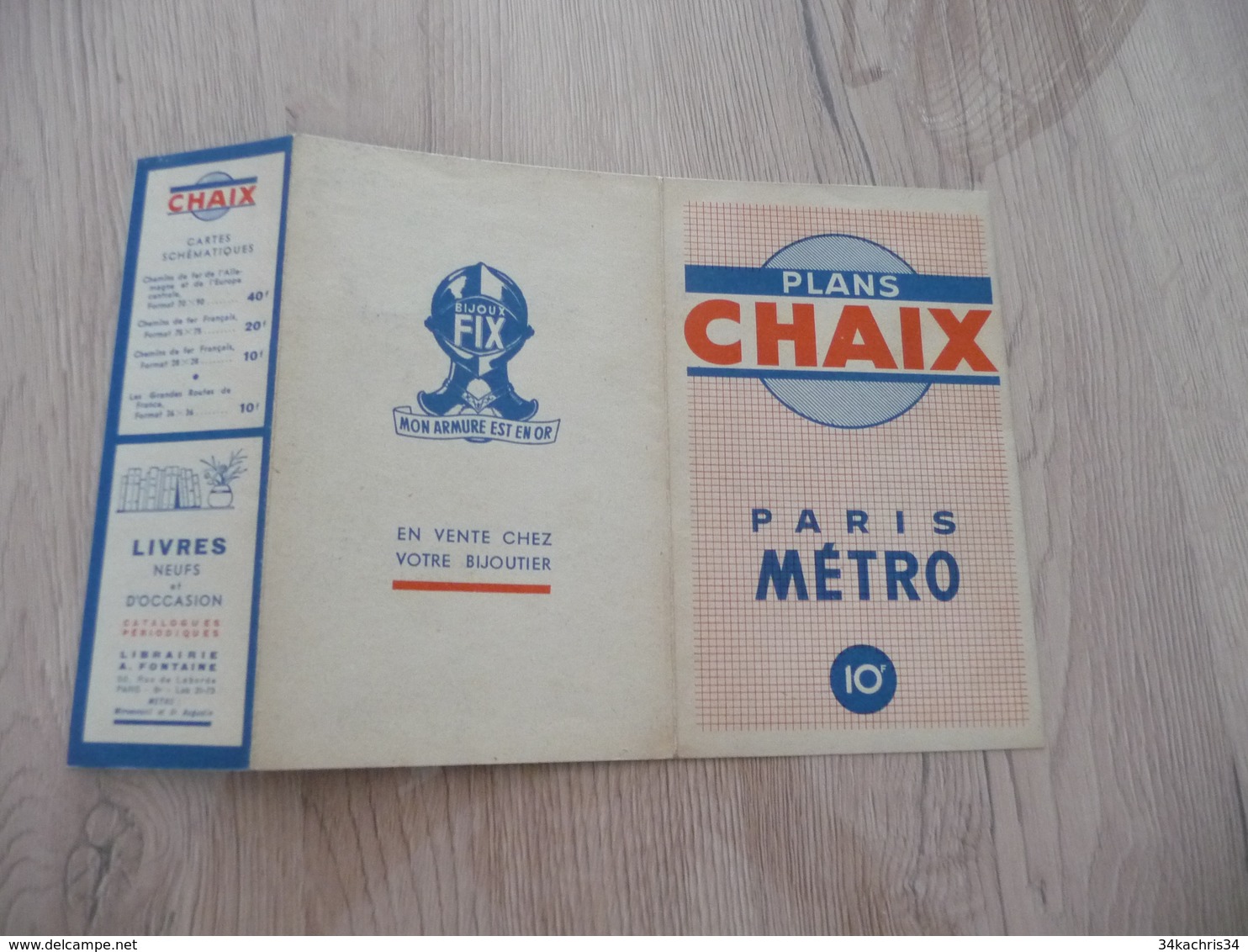 Plan Chaix Paris Métro Métropolitain Pub Garde Meuble Bedel - Europe