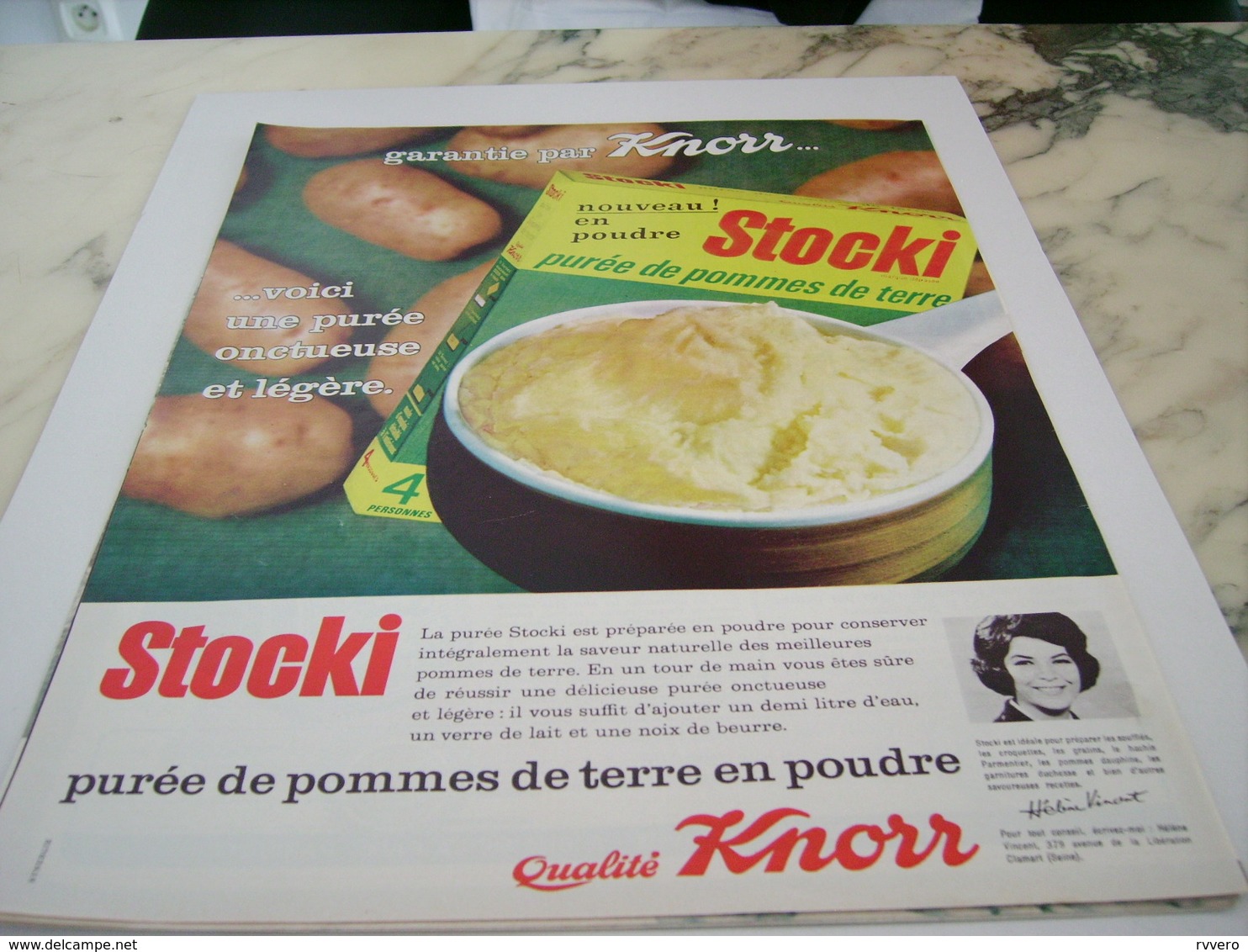 ANCIENNE PUBLICITE PUREE STOCKI DE KNORR 1964 - Affiches