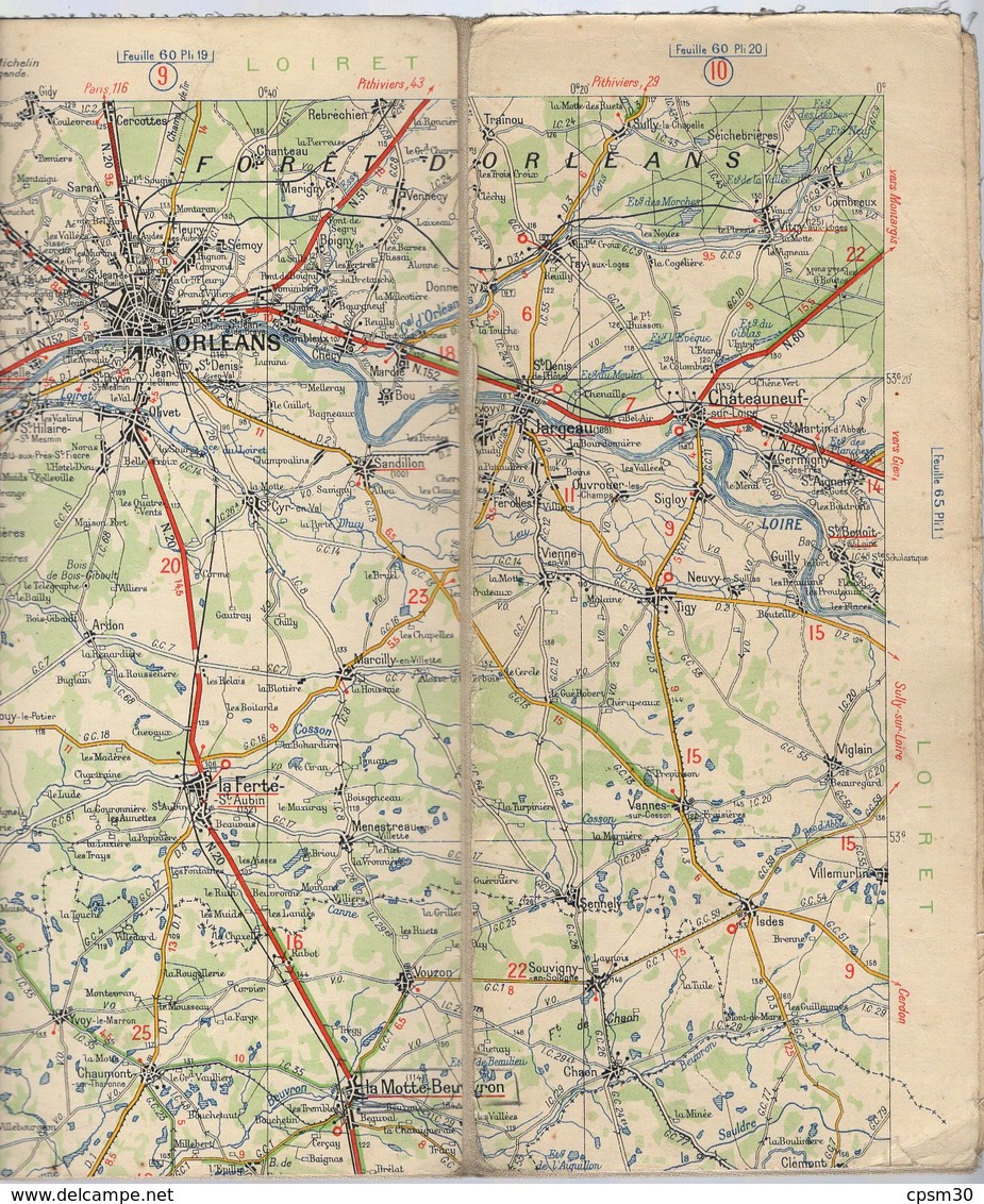 Carte Géographique MICHELIN - N° 064 ANGERS - ORLEANS N° 2650-211 (sur Toile Sans Couverture) - Cartes Routières