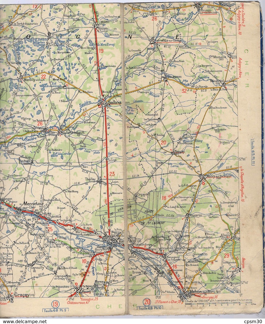 Carte Géographique MICHELIN - N° 064 ANGERS - ORLEANS N° 2650-211 (sur Toile Sans Couverture) - Cartes Routières