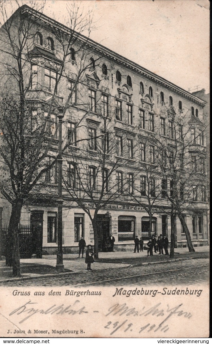 ! Alte Ansichtskarte  Magdeburg Sudenburg, Gruss Aus Dem Bürgerhaus, 1911 - Magdeburg