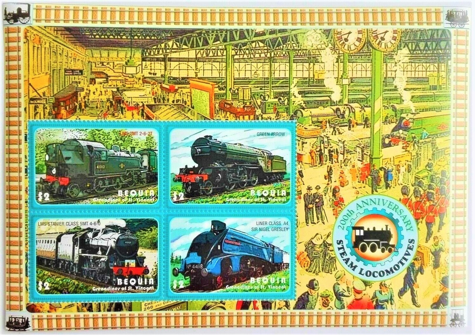 Bequia 2004**Mi.416-19  200th Anniversary Of Steam Locomotives , MNH [5;32] - Eisenbahnen