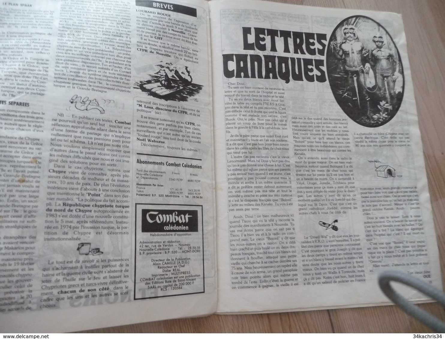 Journal Combat Calédonien N16 et N°17 1985 Nouvelle Calédonie