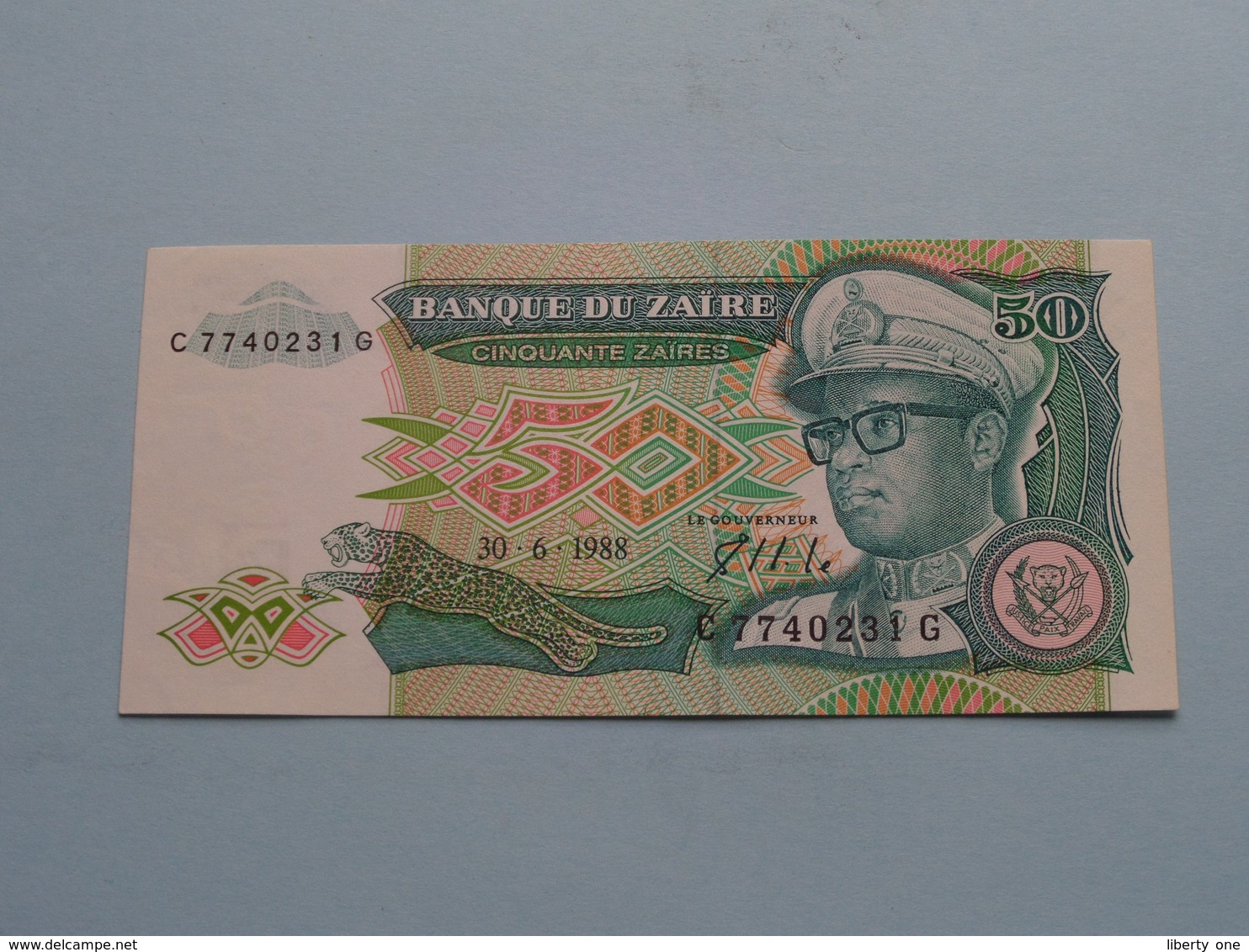 Cinquante Zaïres 50 ( C 7740231 G ) 30-6-1988 Banque Du ZAIRE ( For Grade, Please See Photo ) ! - Zaïre