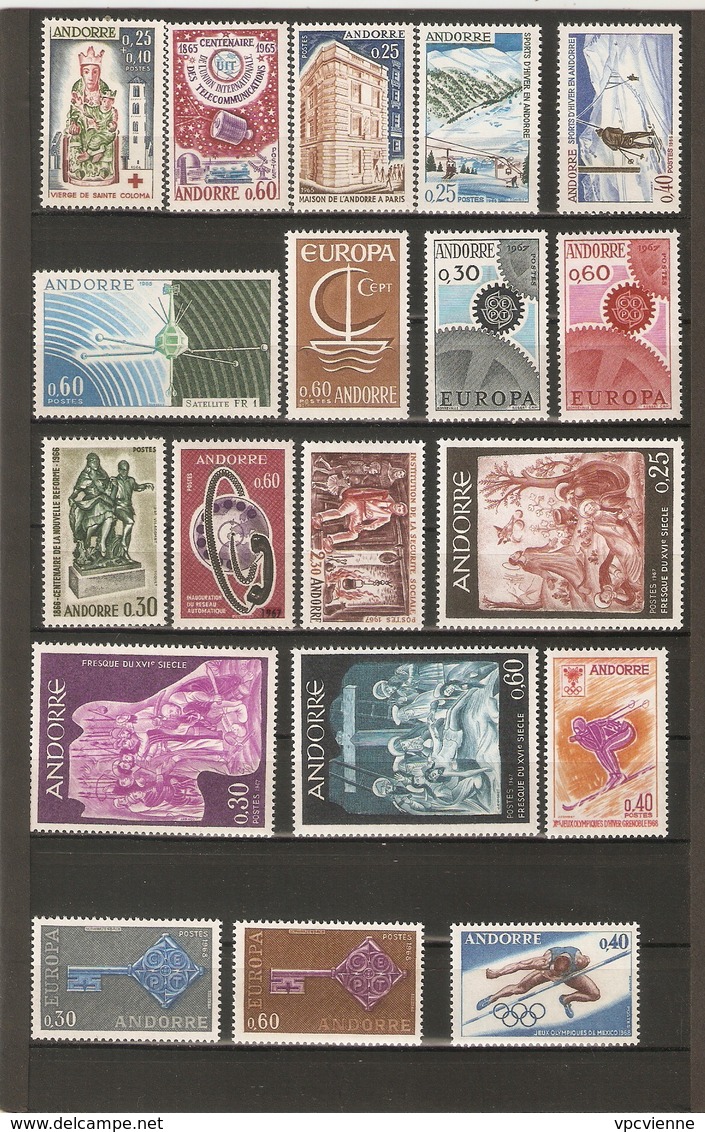 ANDORRE  LOT 29 TIMBRES DU N° 172 Au N° 200 NEUFS SANS CHARNIERES VOIR SCAN - Sammlungen