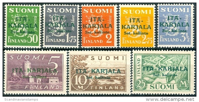 FINLAND 1941-42 Oost Karelien Opdruk Groen PF-MNH-NEUF - Local Post Stamps