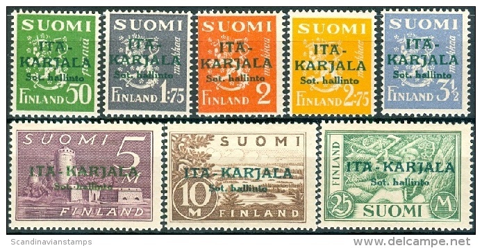 FINLAND 1941-42 Oost Karelien Opdruk Groen PF-MNH-NEUF - Emissioni Locali