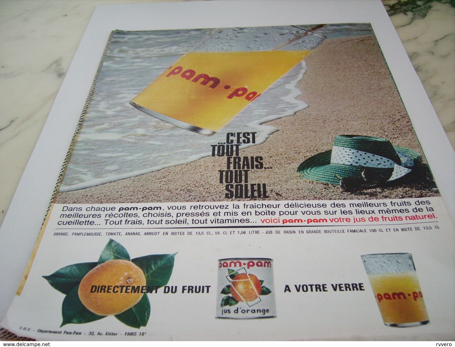 ANCIENNE PUBLICITE JUS DE FRUIT PAM PAM 1964 - Affiches