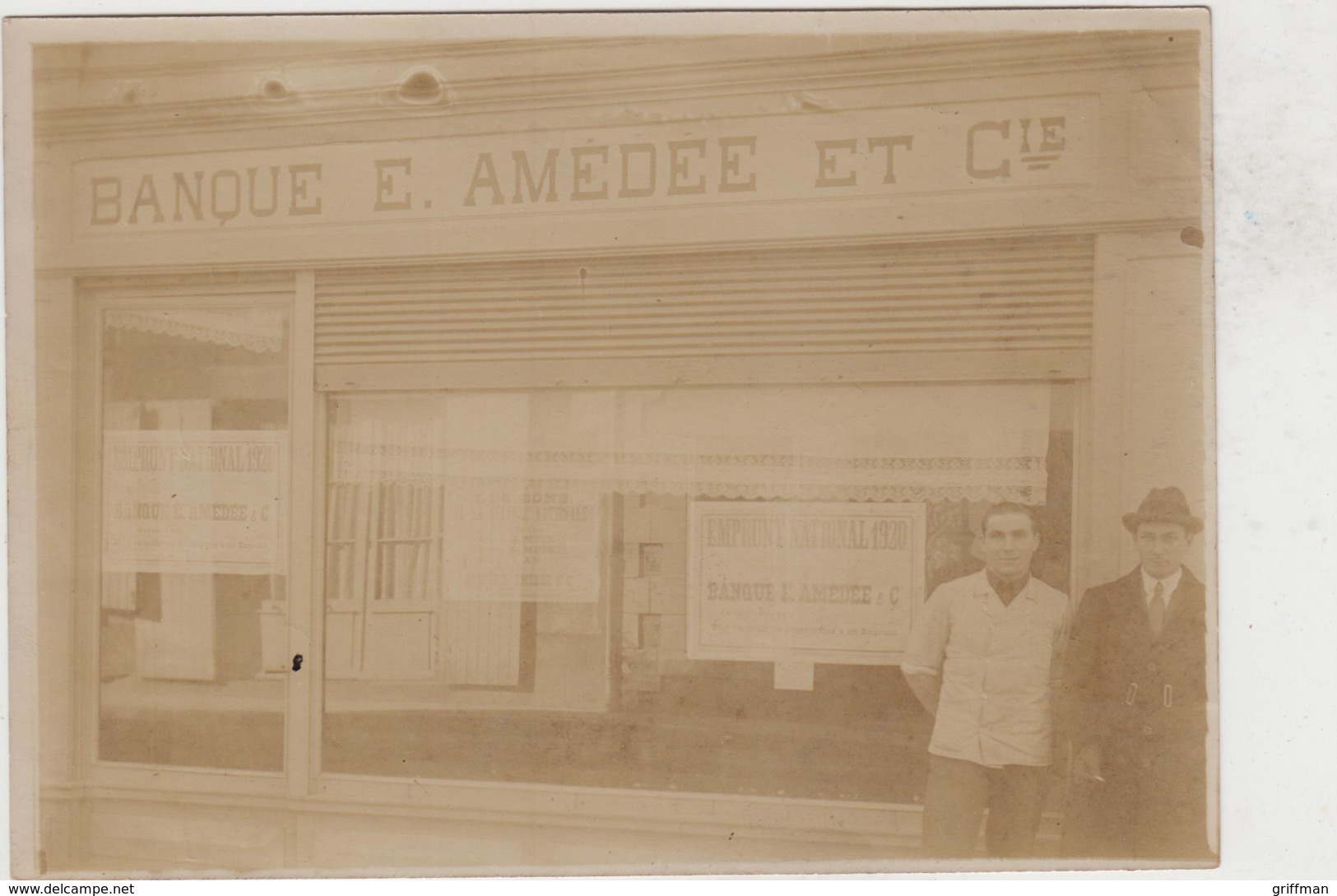 FONTENAY LE COMTE PHOTO ORIGINALE 13X17 BANQUE E. AMEDEE ET Cie 1920 TBE - Professions