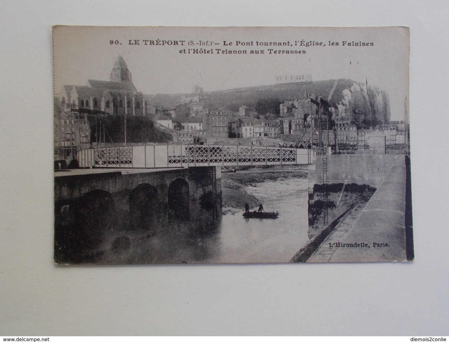 Carte Postale  - LE TREPORT (76) - Le Pont Tournant L'Eglise Les Falaises Et Hôtel Trianon (3396) - Le Treport