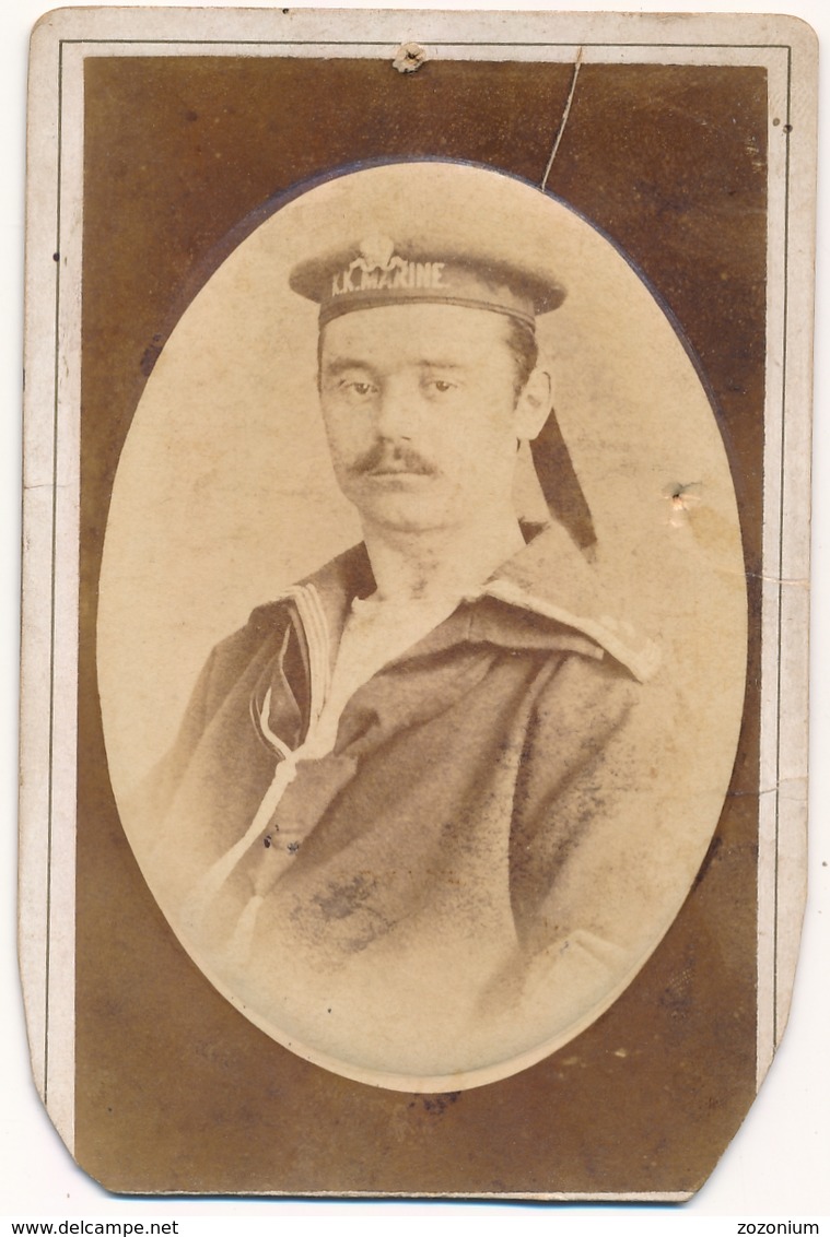 PULA - POLA  PHOTOGRAPHER Atelje L. MIONI Around 1880s Navy Sailor Man Portret Old Photo Cdv Carte De Visite - Anonyme Personen