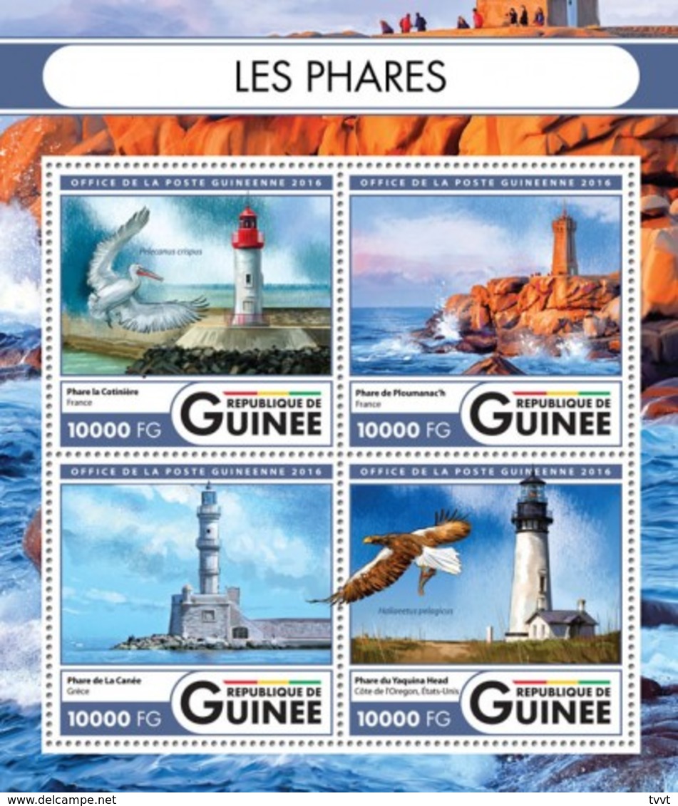 Guinea, 2016. [gu16407] Lighthouses (s\s+block) - Fari