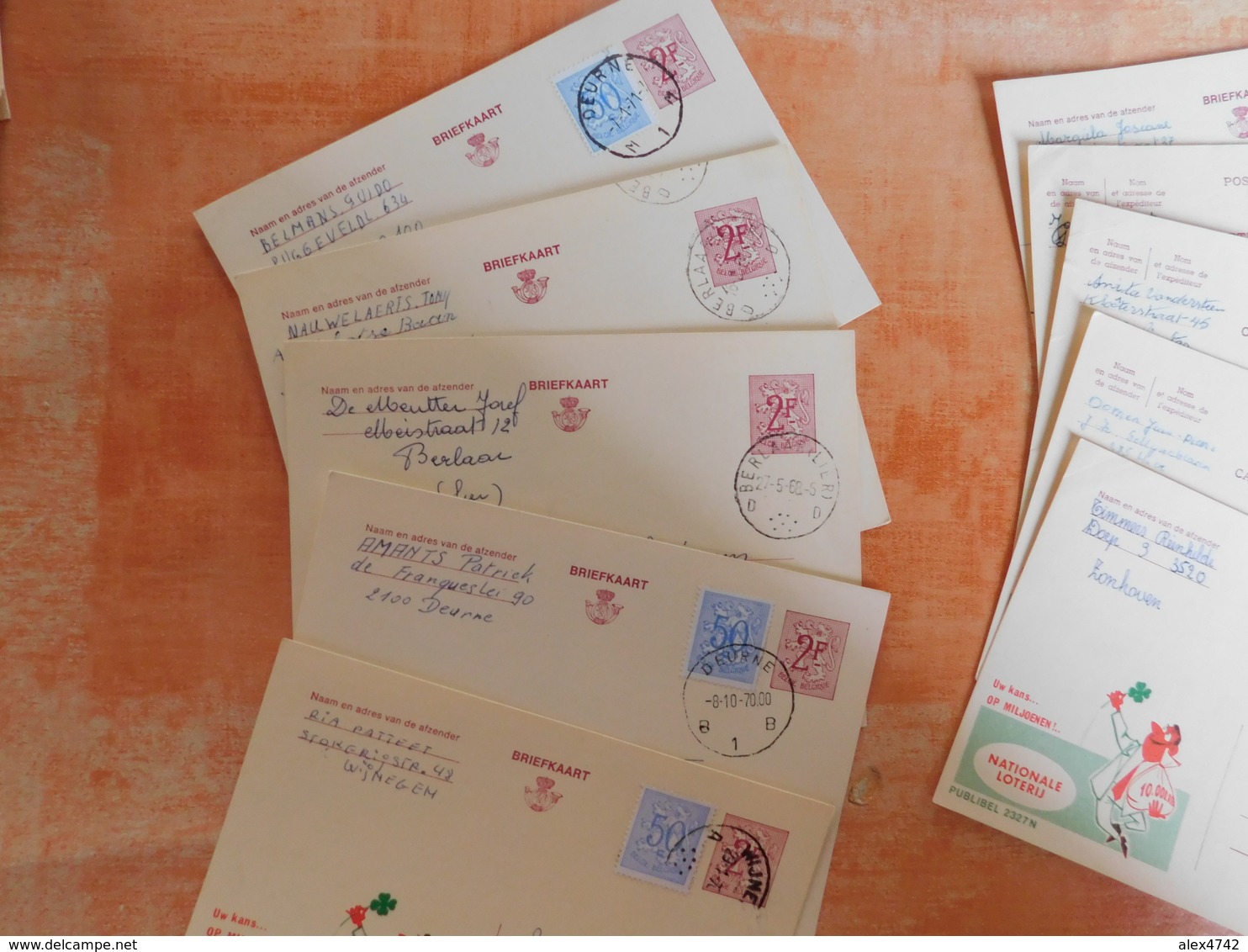 Lot 10 Entiers Postaux Publibels, National Loterij, Pour Cachets  (S8) - Publibels