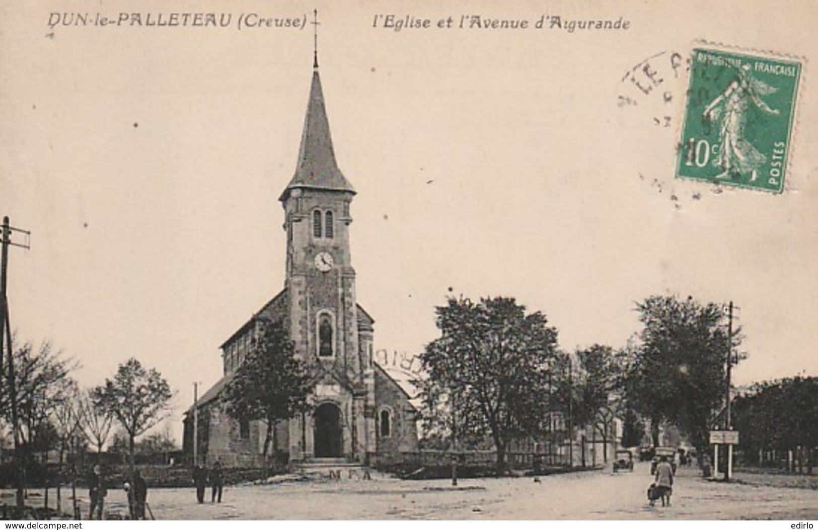 ***  23 ***  DUN LE PALLETEAU  L'église Et L'avenue D'Aigurande - TTB - Dun Le Palestel