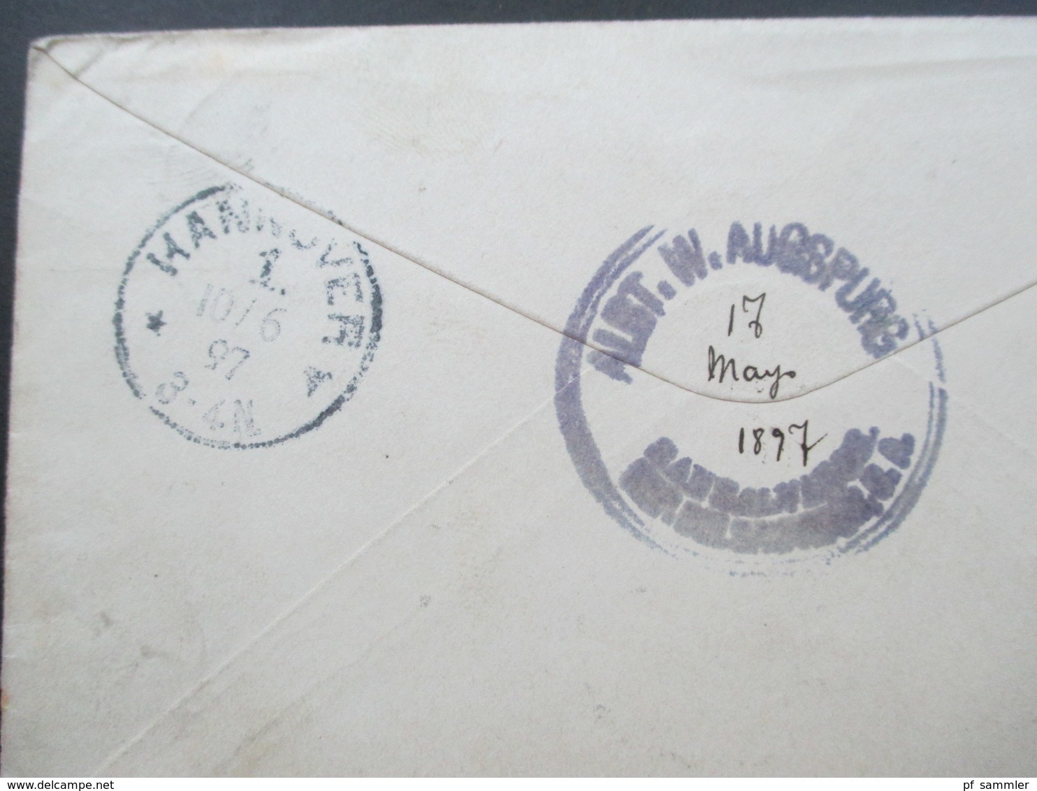 El Salvador 1897 GA Umschlag  K1 Foreign N.Y. Transit Via Panama - New York Schiffspost Mit Ak Stempel K1 Hannover - El Salvador