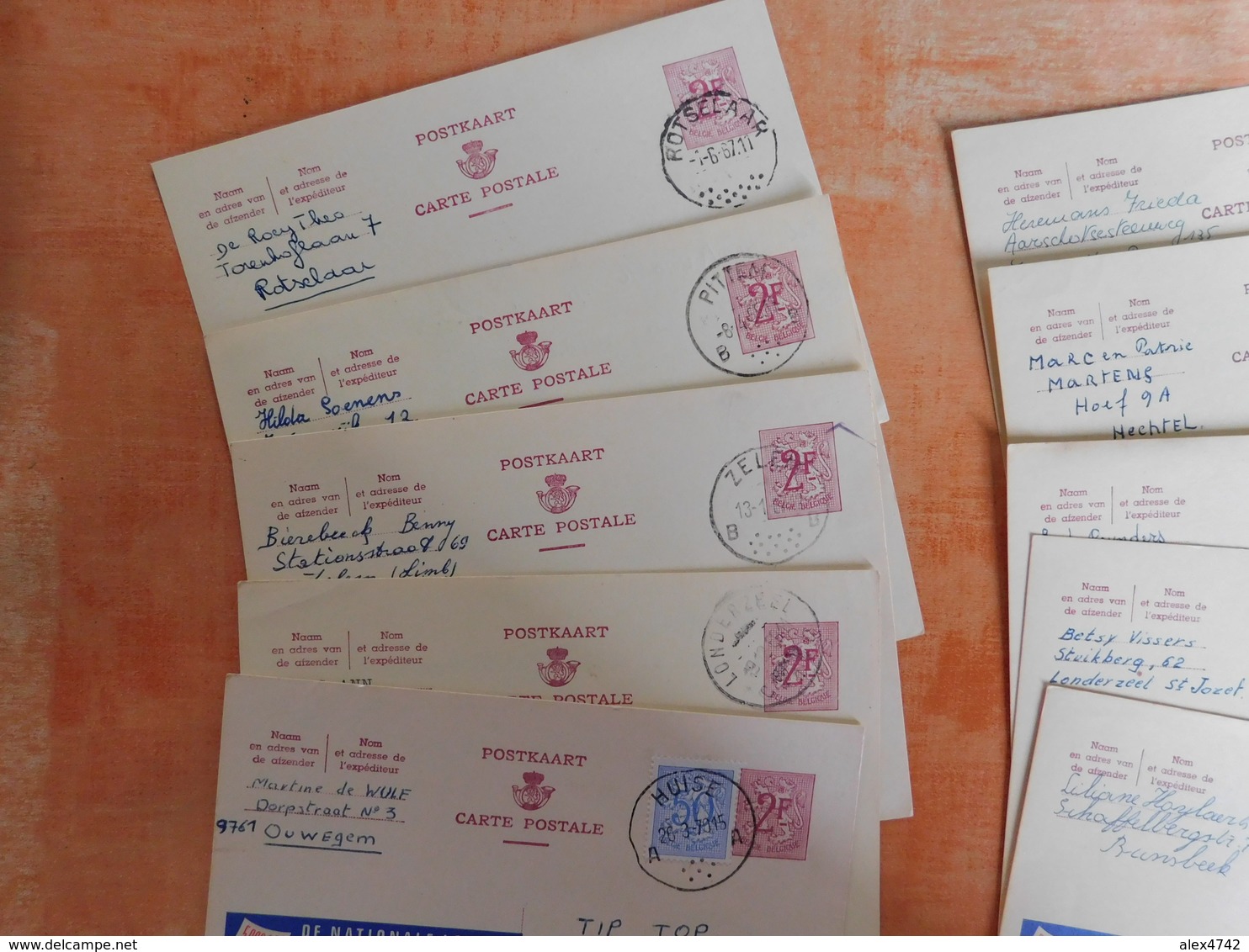 Lot 10 Entiers Postaux Publibels, National Loterij, Pour Cachets  (U8) - Publibels