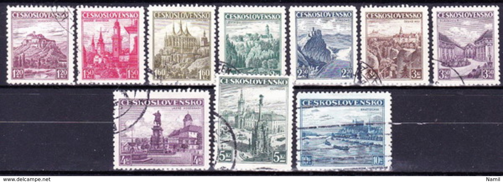 Tchécoslovaquie 1936 Mi 351-9 (Yv 311-9), Obliteré, - Used Stamps