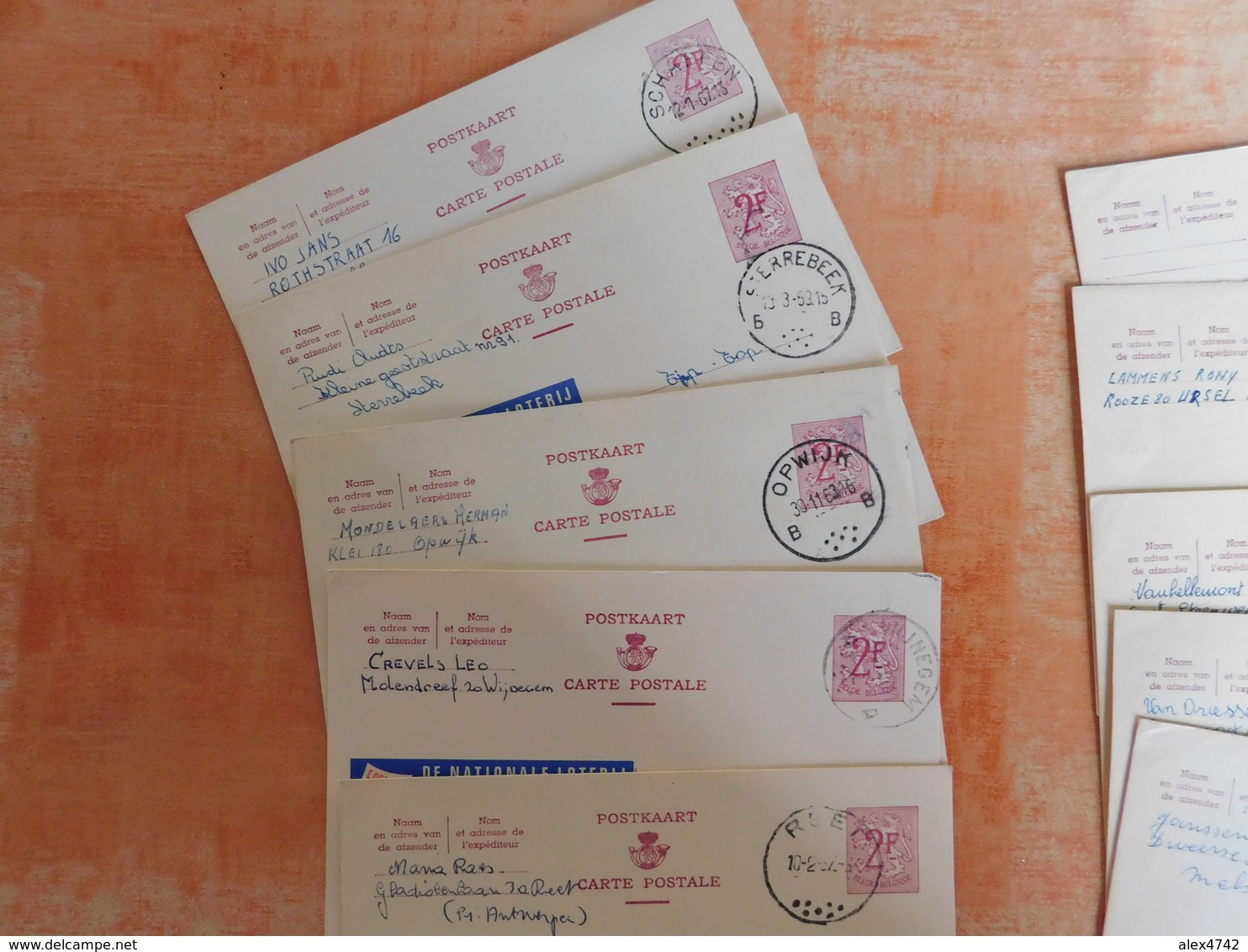 Lot 10 Entiers Postaux Publibels, National Loterij, Pour Cachets  (U8) - Publibels