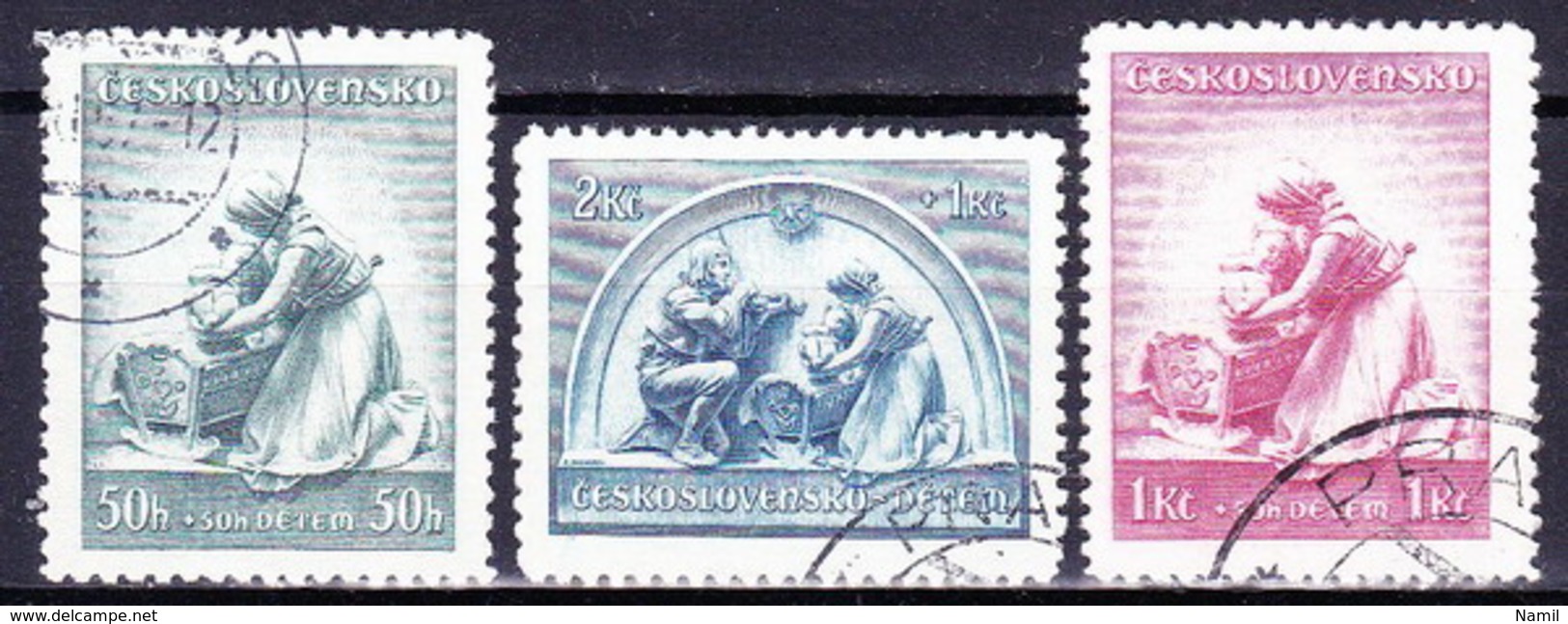 Tchécoslovaquie 1937 Mi 361-3 (Yv 321-3), Obliteré, - Used Stamps