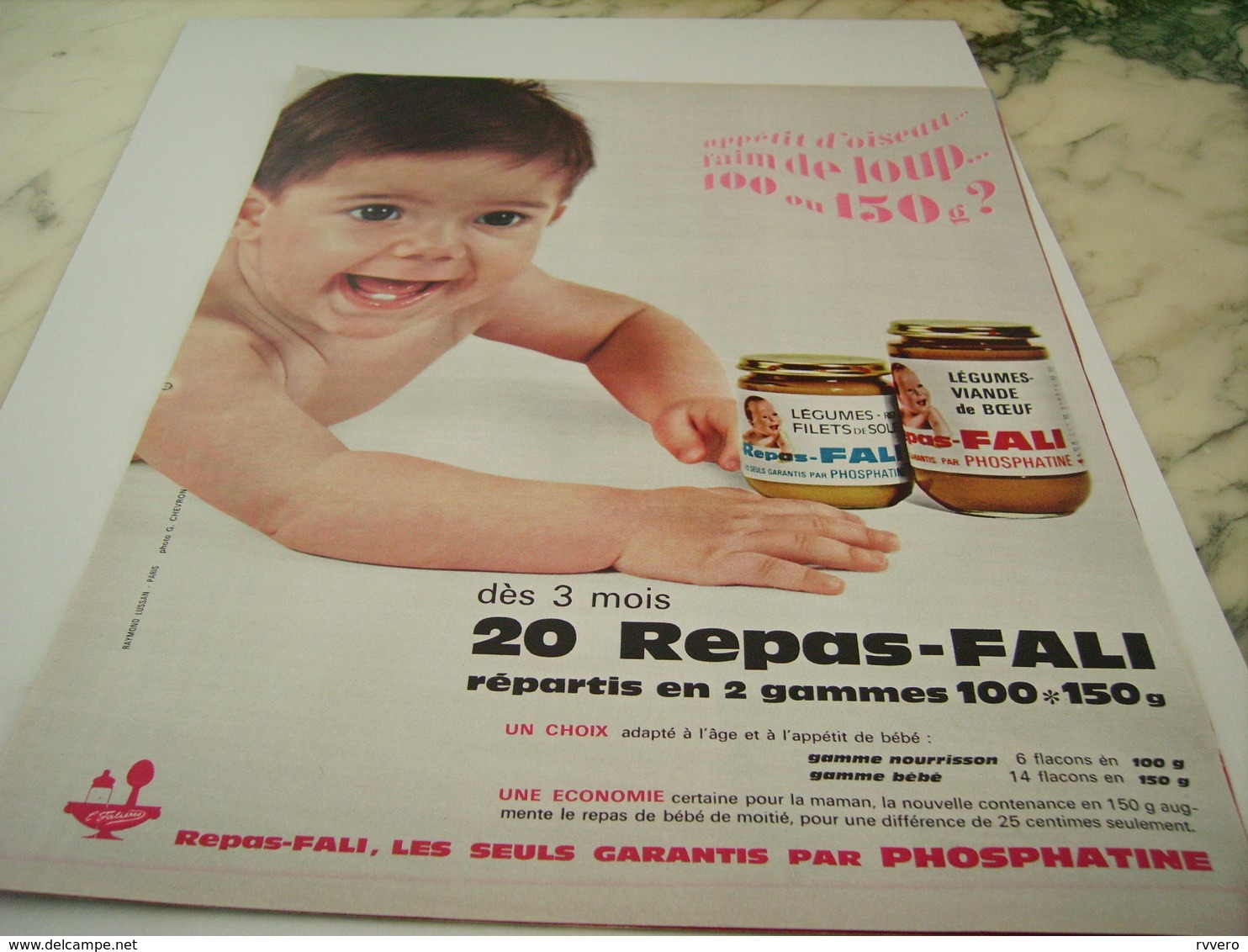 ANCIENNE PUBLICITE REPAS POUR BEBE PHOSPHATINE ET REPAS FALI 1964 - Affiches