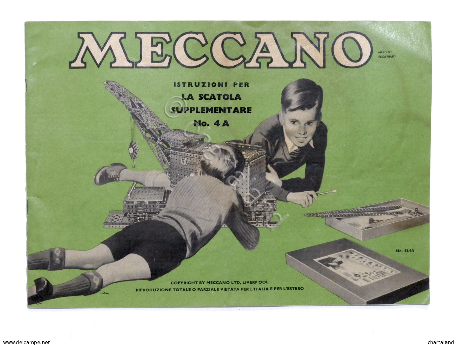 Giocattoli Costruzioni - Meccano Istruzioni Scatola Supplementare N. 4 A - 1955 - Meccano