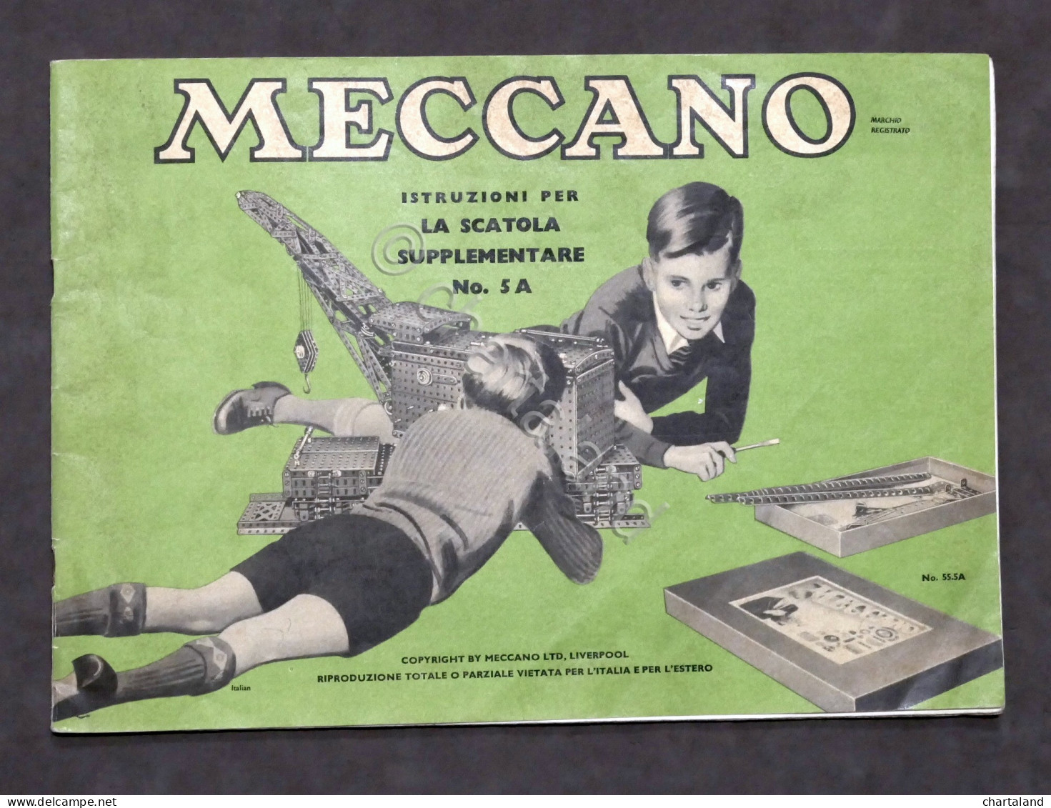 Giocattoli Costruzioni - Meccano Istruzioni Scatola Supplementare N. 5 A - 1955 - Meccano