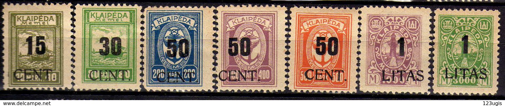 Memel / Klaipeda 1923 Mi 193-194; 197; 199-200; 203; 205 * [260819VII] - Memelgebiet 1923