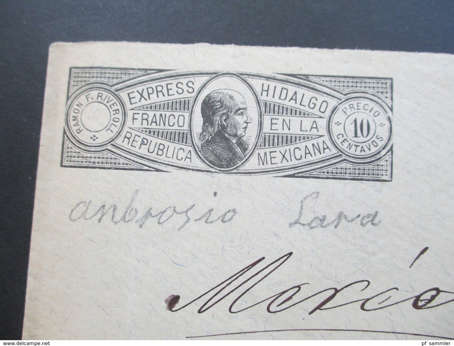 Mexico Ca. 1898 GA Umschlag Express Hidalgo Franco En La Republica Mexicana Expressbrief Nach San Fielipe De Jesus - Mexico