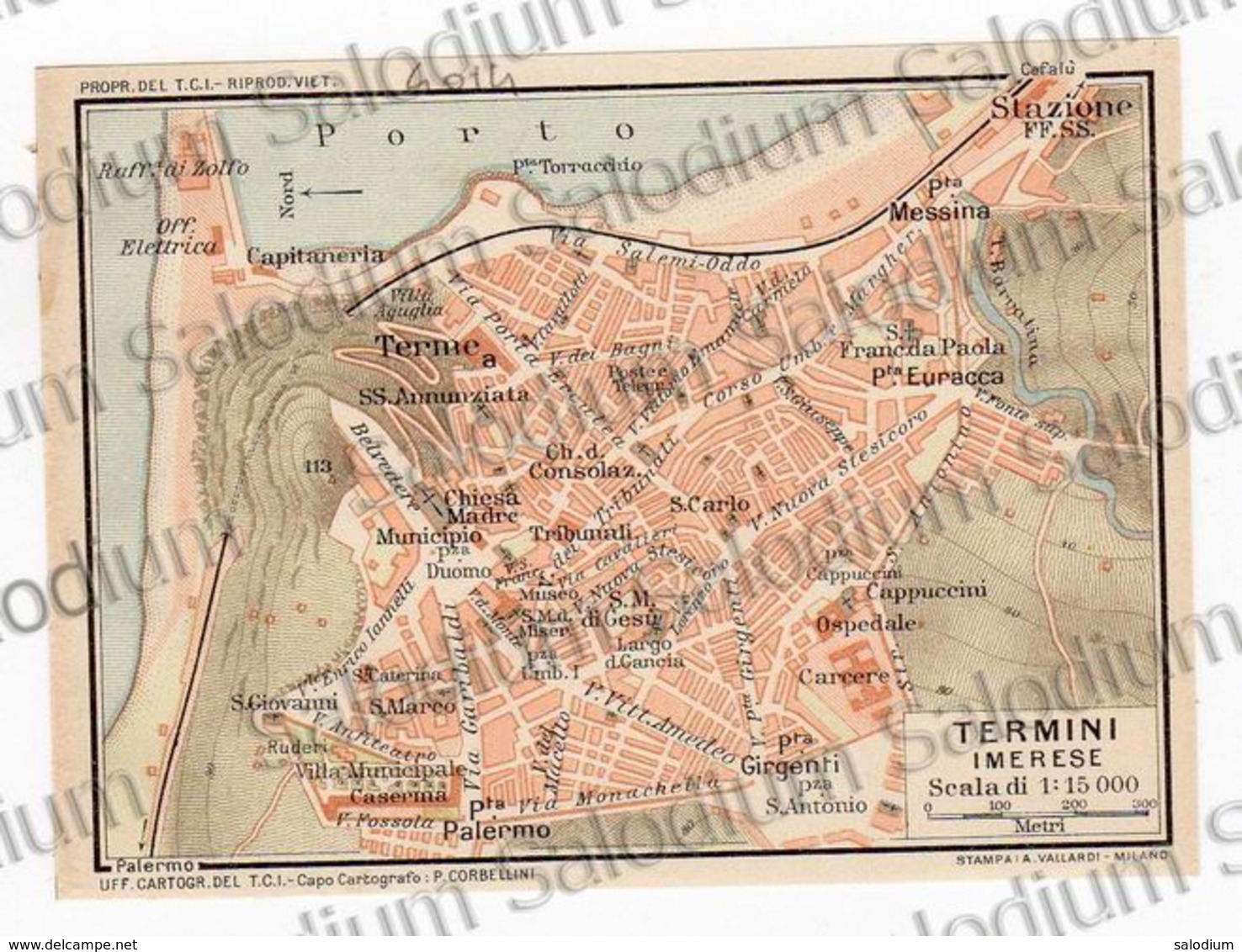 1910 - TERMINI IMERESE - SICILIA  - Mappa Cartina - Altri & Non Classificati