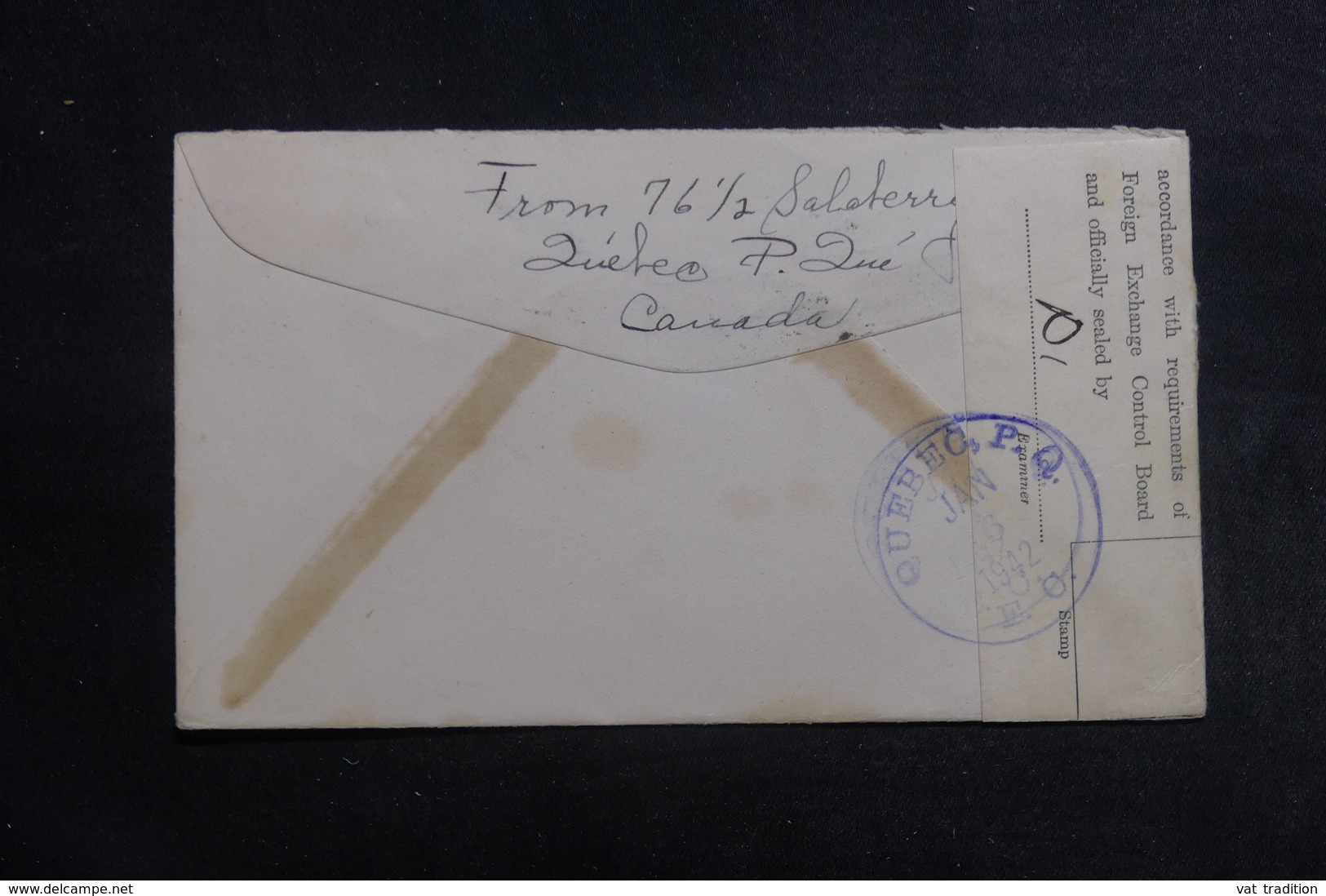 CANADA - Enveloppe De Quebec Pour Les Etats Unis En 1942 Avec Contrôle Postal, Affranchissement Plaisant - L 41238 - Storia Postale