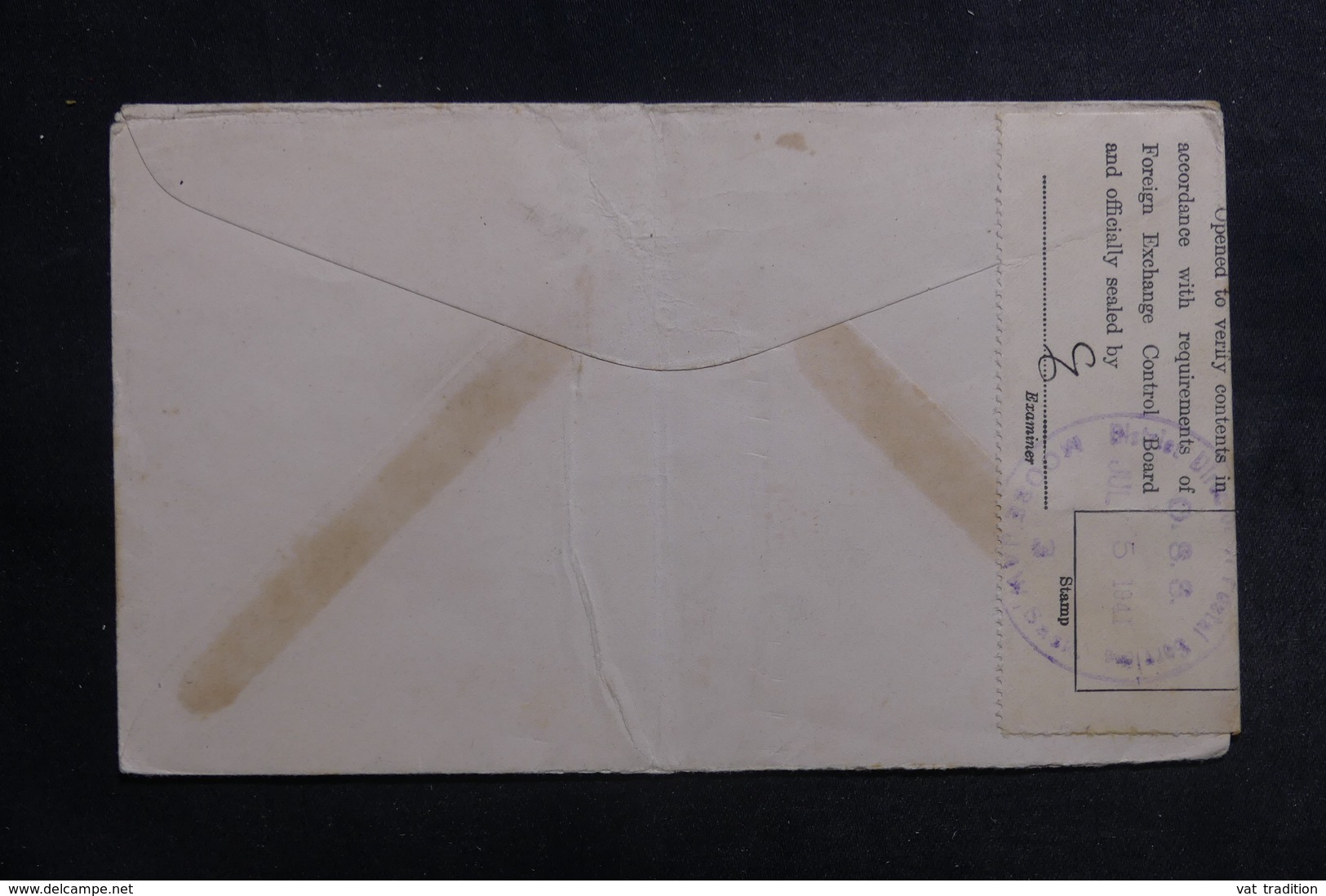 CANADA - Enveloppe De Mossbank Pour Les Etats Unis En 1941 Avec Contrôle Postal - L 41242 - Lettres & Documents