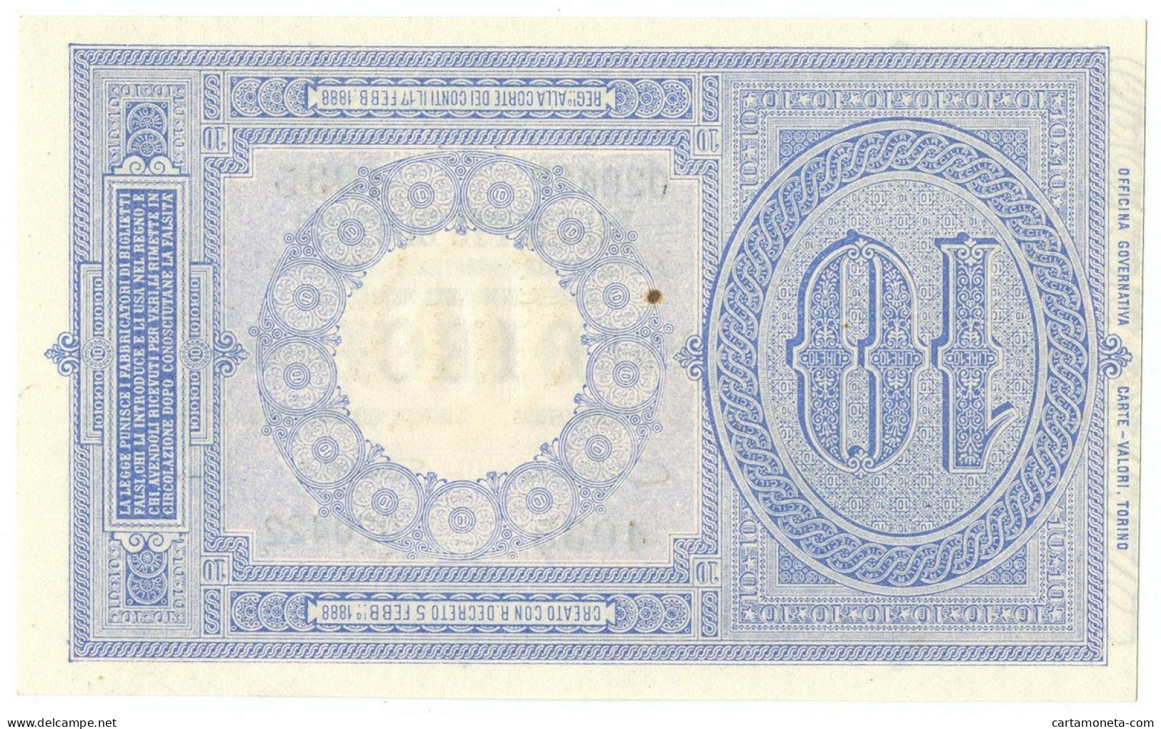 10 LIRE BIGLIETTO DI STATO EFFIGE UMBERTO I 19/05/1923 FDS-/FDS - Regno D'Italia – Other