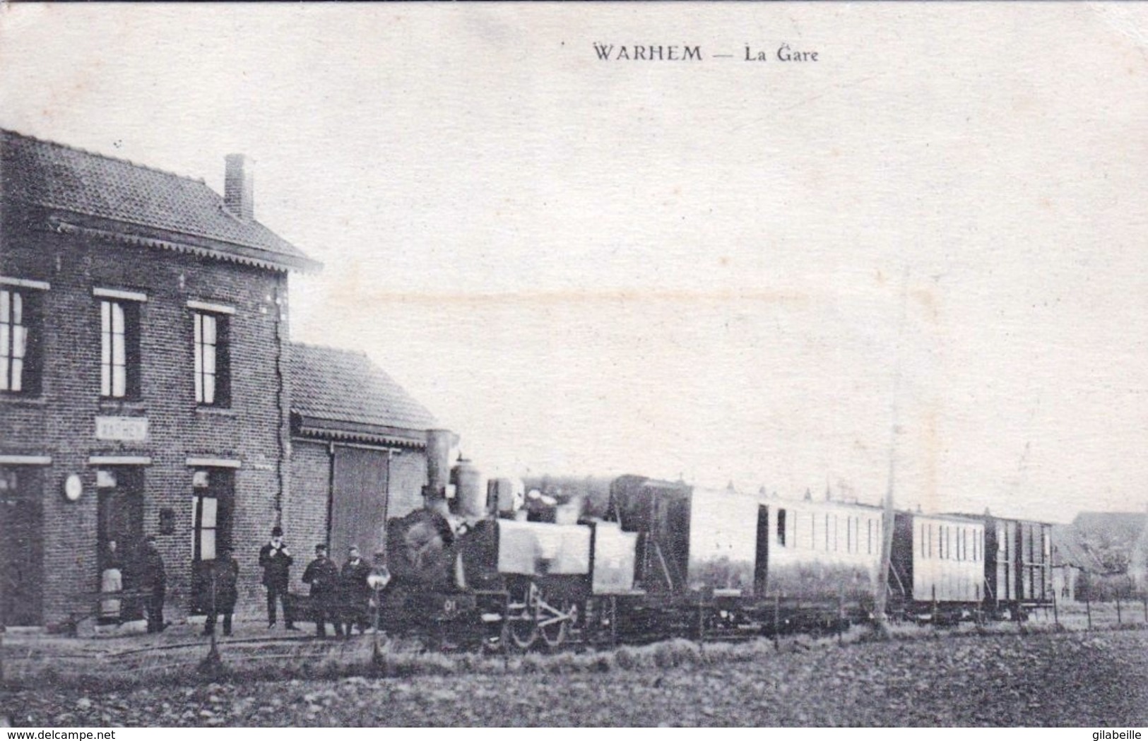 59 - WARHEM -  La Gare ( Train Vapeur En Gare ) - Autres & Non Classés