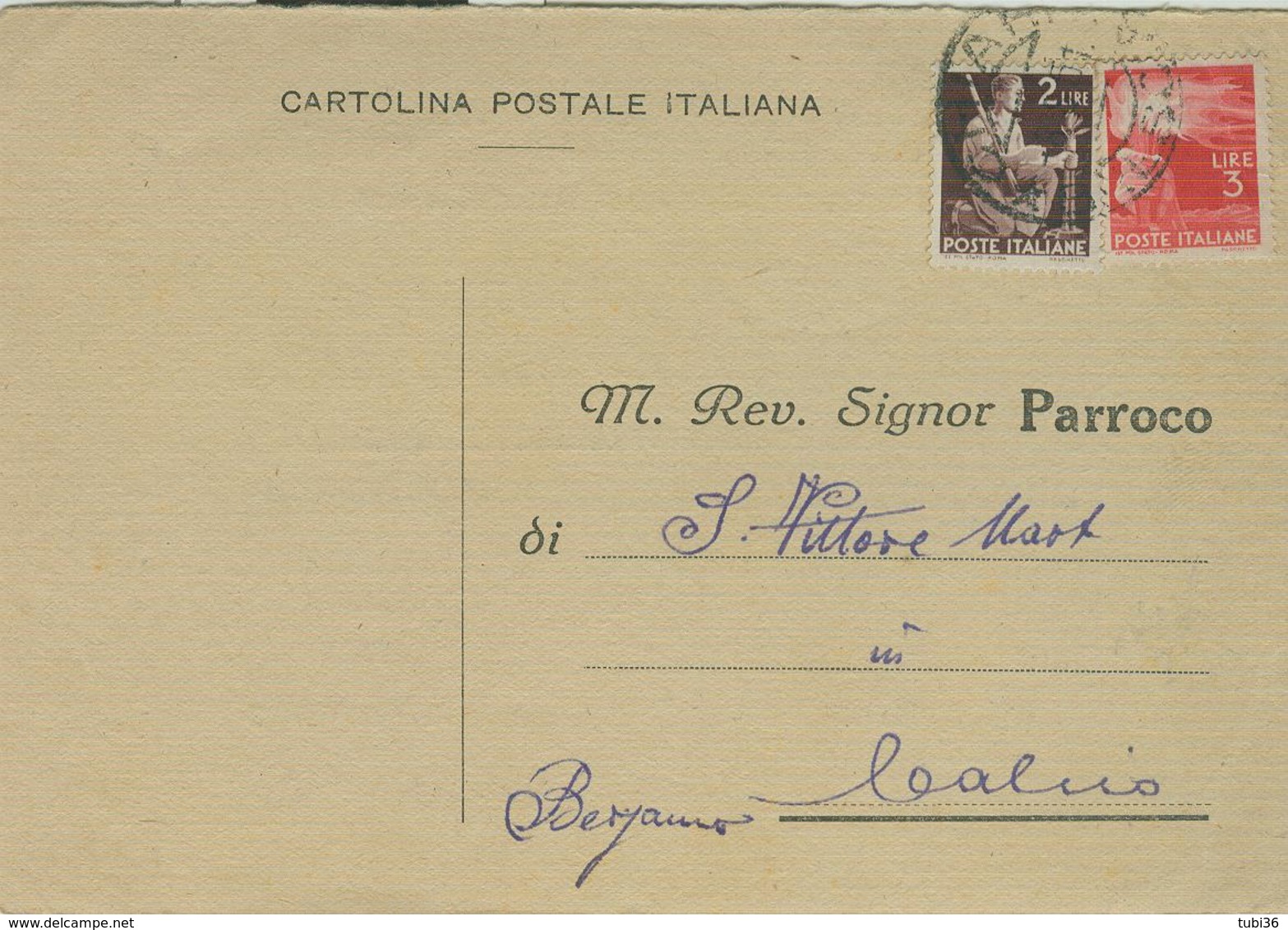 CHIARI (BRESCIA)-RICEVUTA NOTIFICAZIONE MATRIMONIO,1951,PER PARROCCHIA DI "S.VITTORE M."CALCIO(BERGAMO), - Nozze