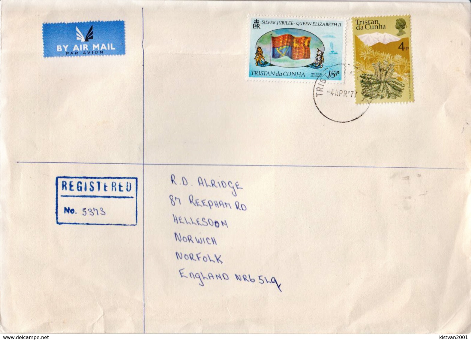 Postal History: Tristan Da Cunha 4 Registered Covers - Tristan Da Cunha