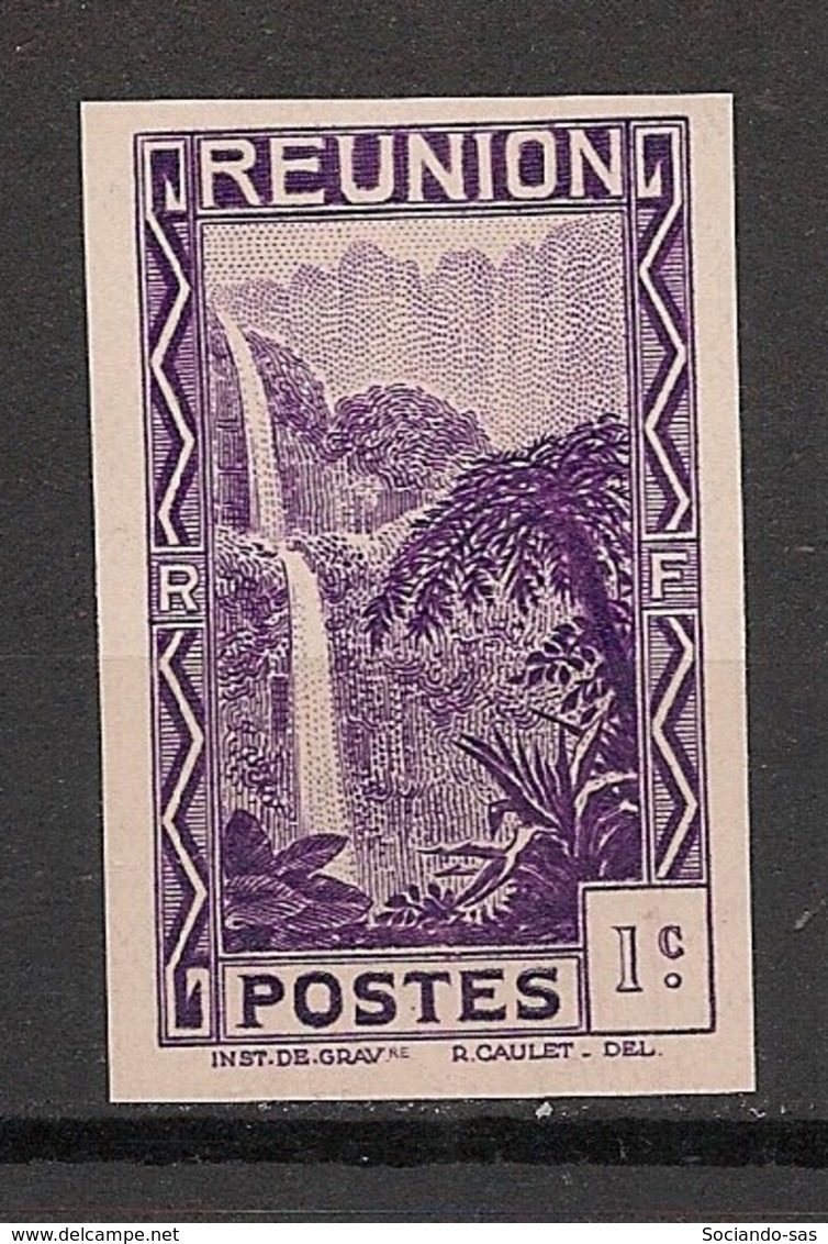 Réunion - 1933 - N°Yv. 125a - Cascade 1c - Variété - Non Dentelé / Imperf. - Neuf Luxe ** / MNH / Postfrisch - Neufs