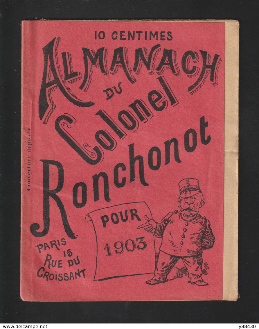 Almanach Du COLONEL RONCHONOT Pour 1903  - 34 Pages - Livret Très Original Et Rare - 12 Photos - Autres & Non Classés