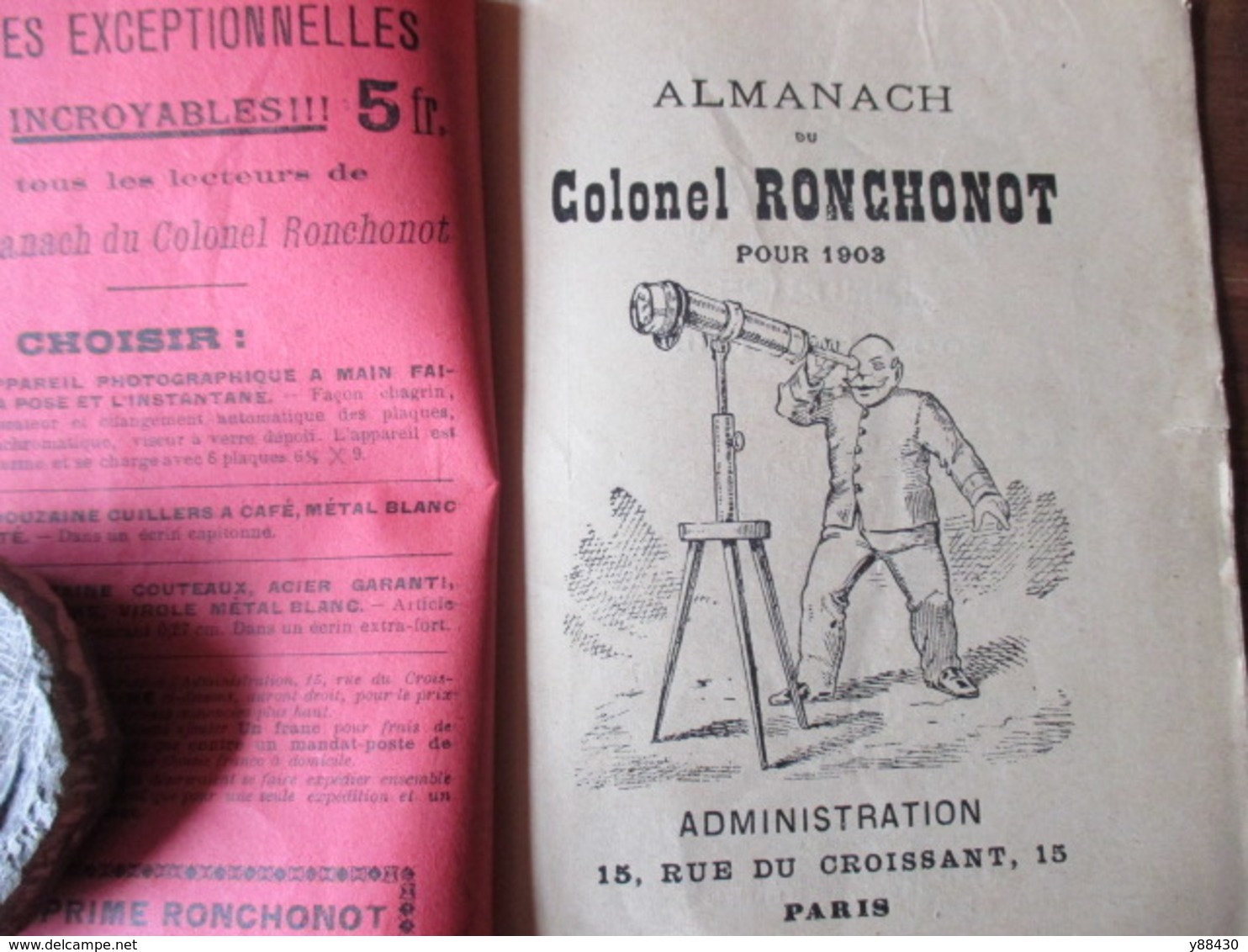 Almanach Du COLONEL RONCHONOT Pour 1903  - 34 Pages - Livret Très Original Et Rare - 12 Photos - Autres & Non Classés