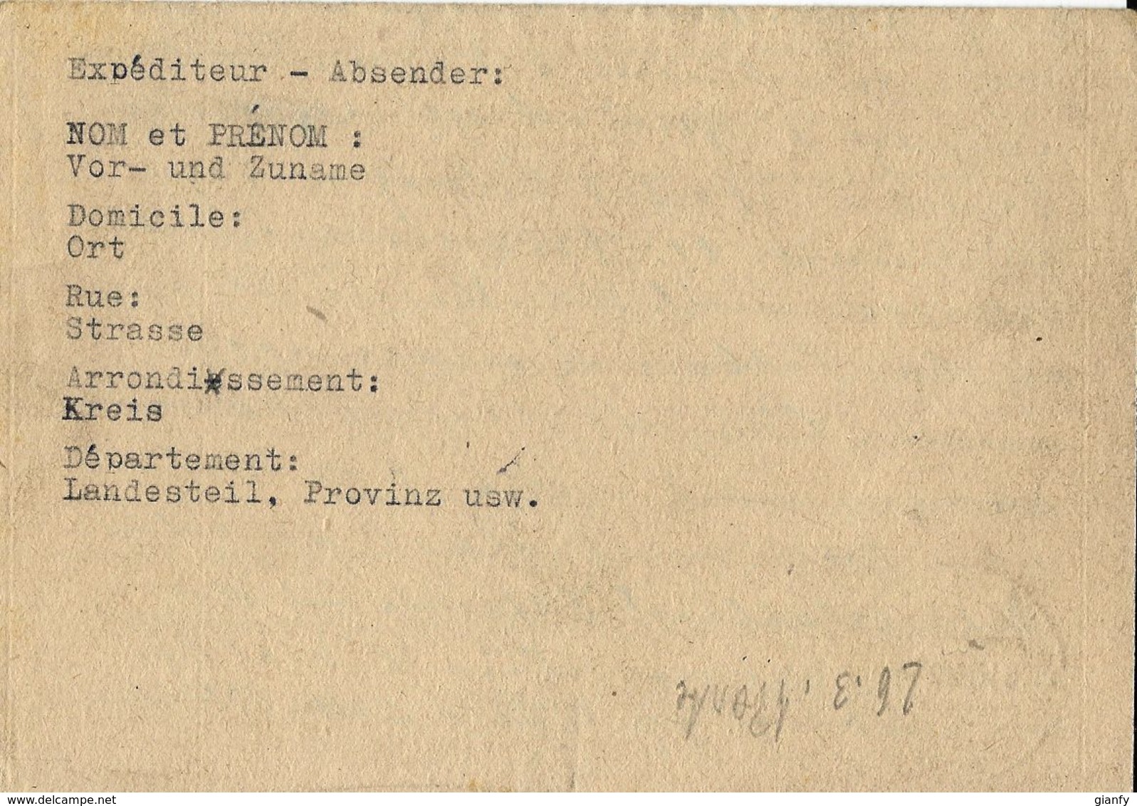 PRIGIONIERI POW CAMP DEPOT 11 BARLIN FRANCE 1946 MANNHEIM GERMAN POW RISPOSTA ## - Military Mail (PM)