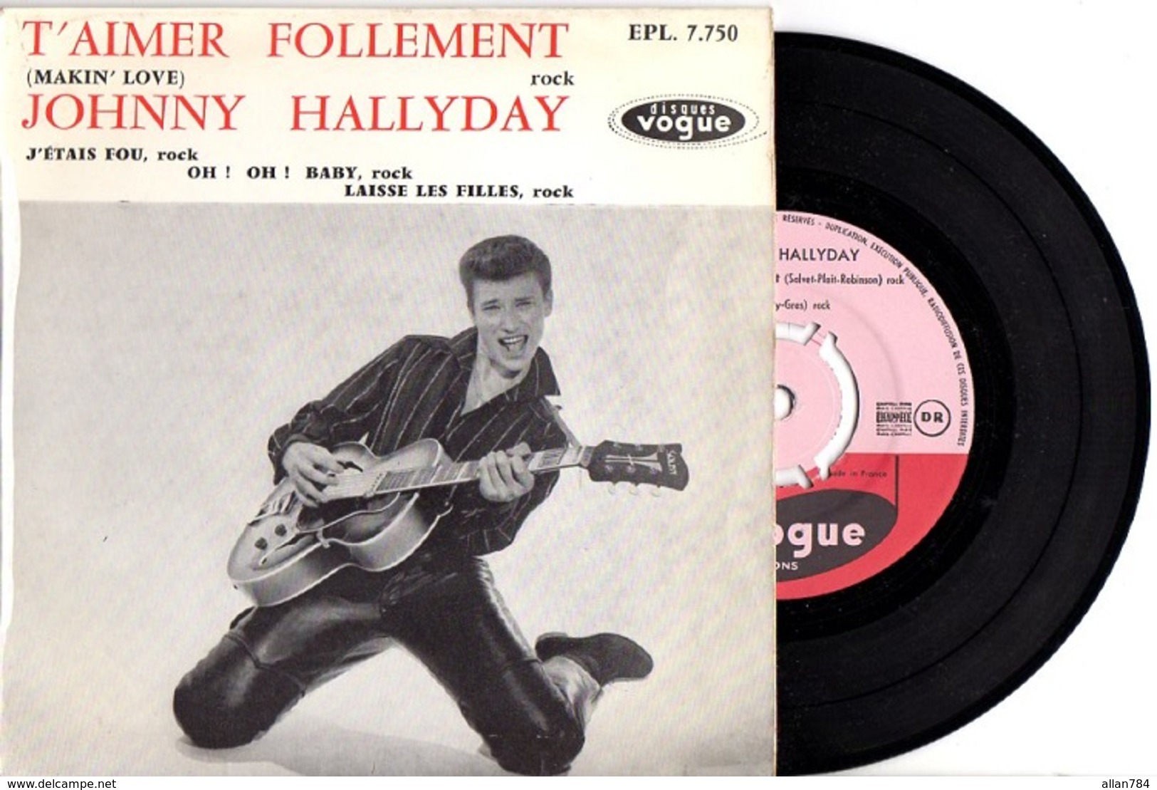 PREMIER EP VOGUE JOHNNY HALLYDAY - 1960 - EXCELLENT ETAT - CENTREUR - LIVRAISON GRATUITE - Rock