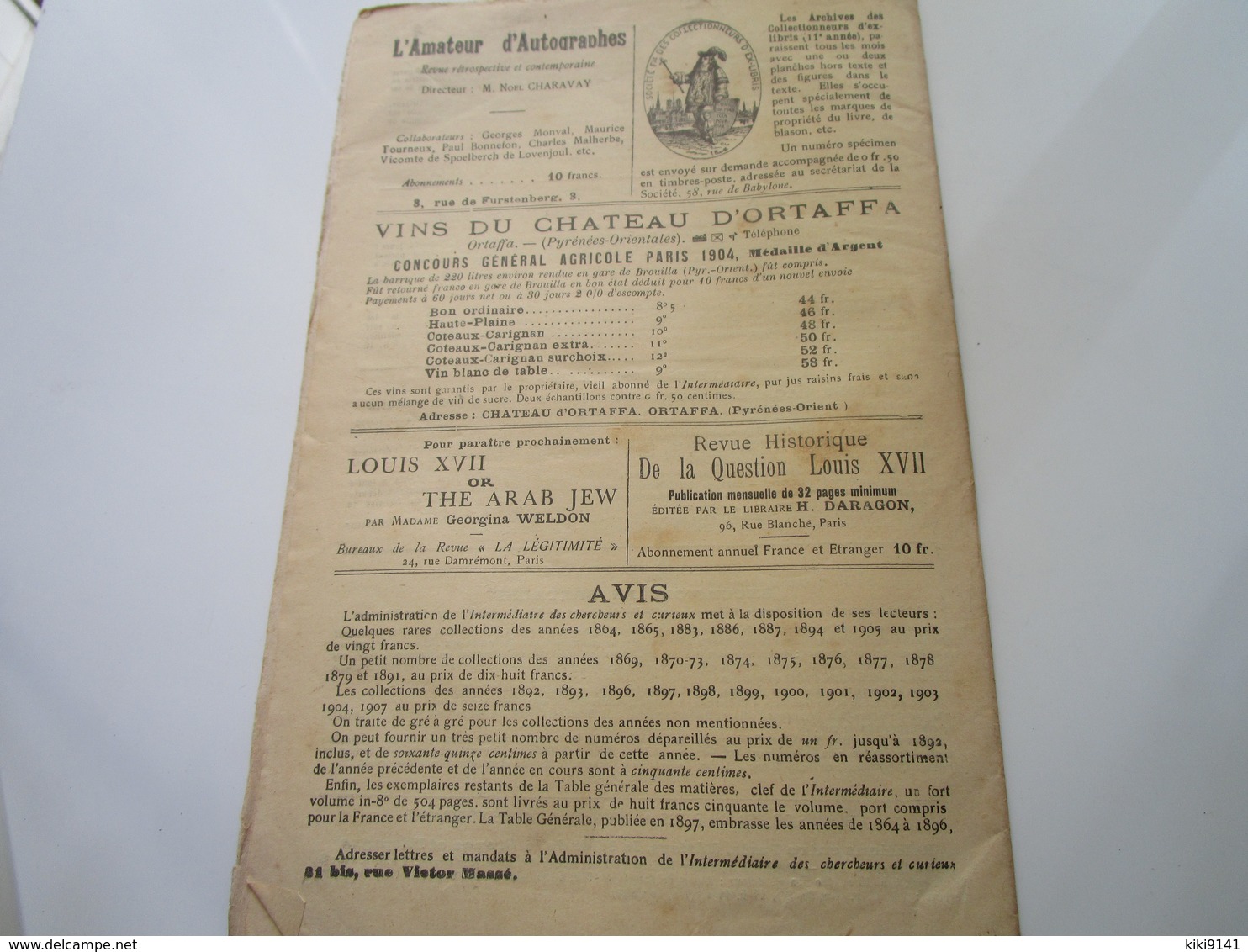 L'INTERMEDIAIRE Des Chercheurs Et Curieux - N°1195 (36 Pages) - 1900 - 1949